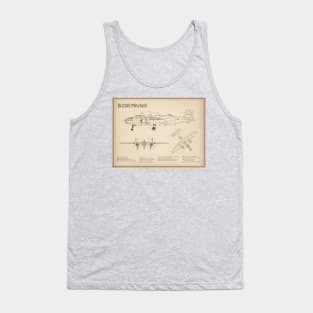 B-25B Mitchell Doolittle - Airplane Blueprint - SD Tank Top